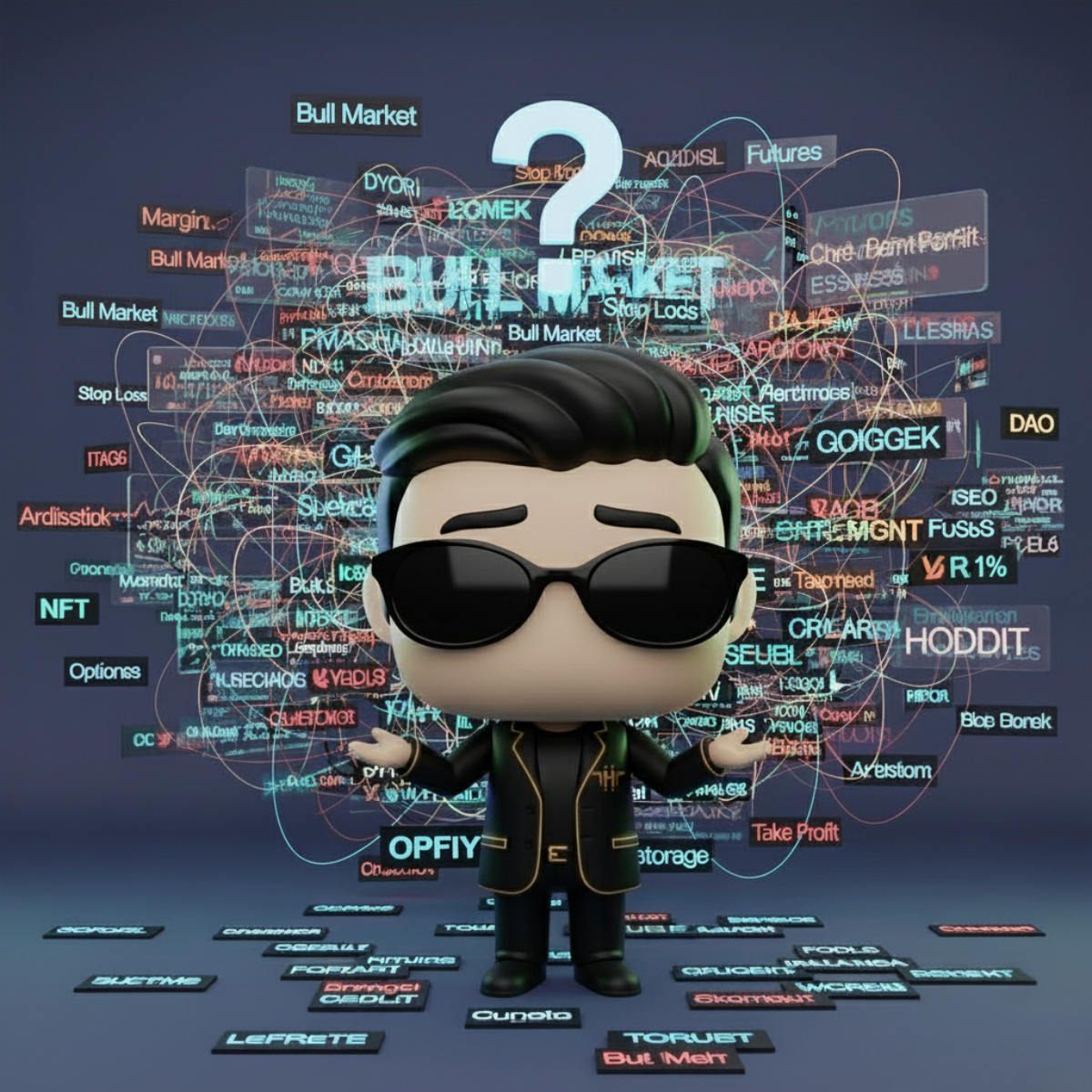 Ảnh minh hoạ người mới hoang mang giữa hàng tá thuật ngữ trong trading