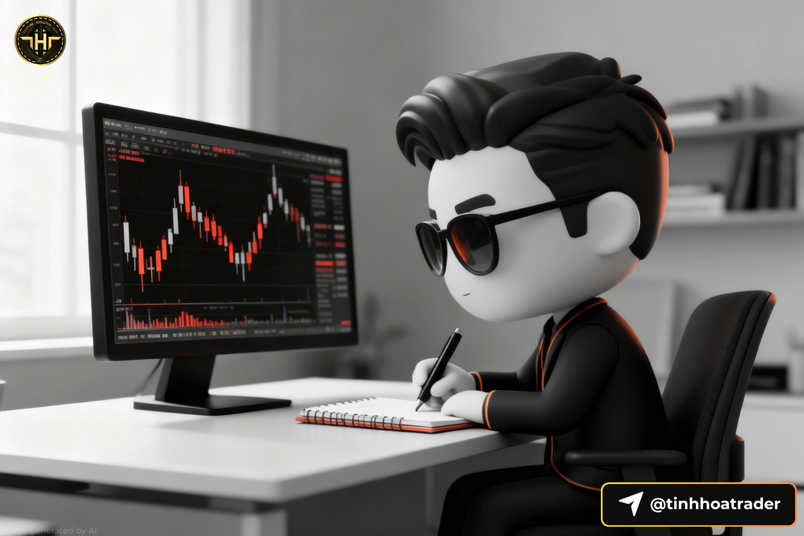 Học forex có khó không — trader trẻ đang học biểu đồ