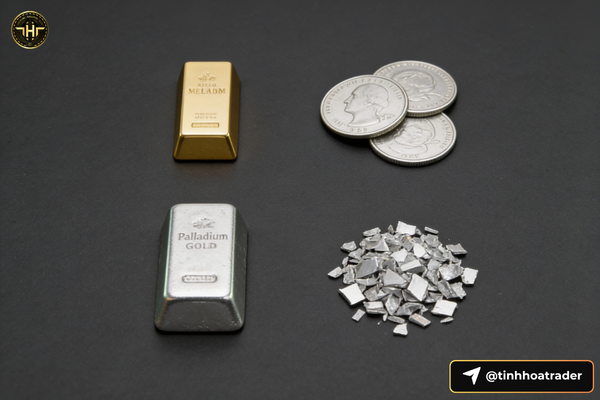 So sánh bốn loại kim loại quý vàng bạc bạch kim palladium