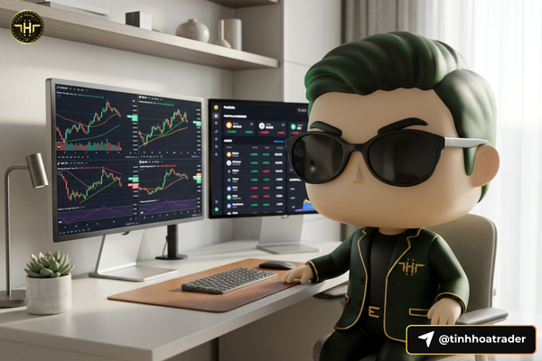 Trader đang phân tích cả hai thị trường trên màn hình