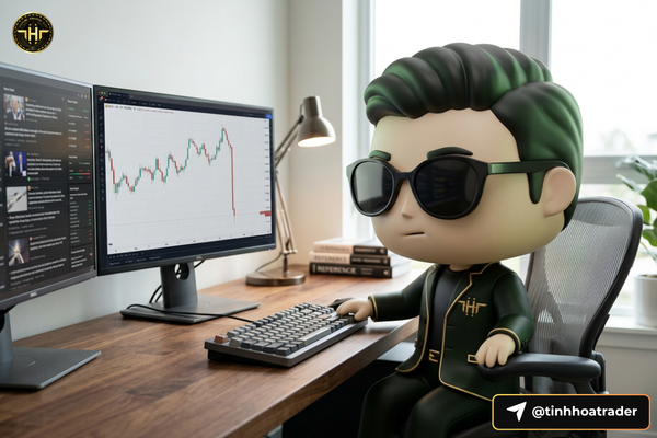 Trader người Việt trẻ nhìn màn hình giao dịch vàng với nét mặt tập trung